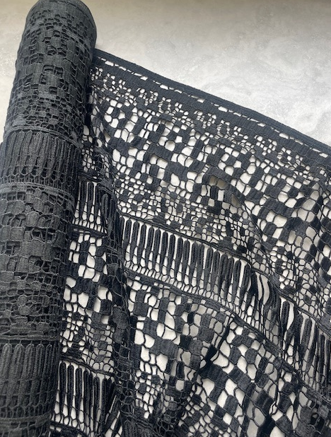 AZUL BLACK OPEN WEAVE LACE (2.1m Length)