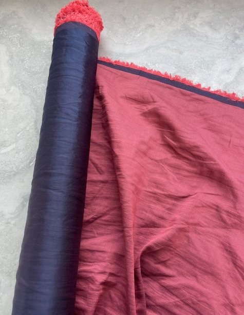 DUSKY ROSE TWO TONE COTTON BLEND ITALIAN TAFFETA (3.9m Length)