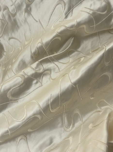 EMBROIDERED SQUIGGLE SILK SATIN (2.3m)