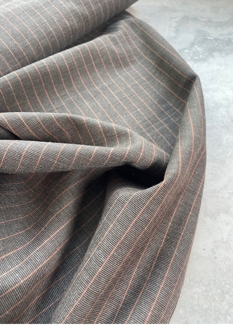 ZOOT BROWN STRIPED WOOL BLEND SUITING (7m LENGTH)