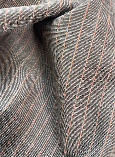 ZOOT BROWN STRIPED WOOL BLEND SUITING (7m LENGTH)