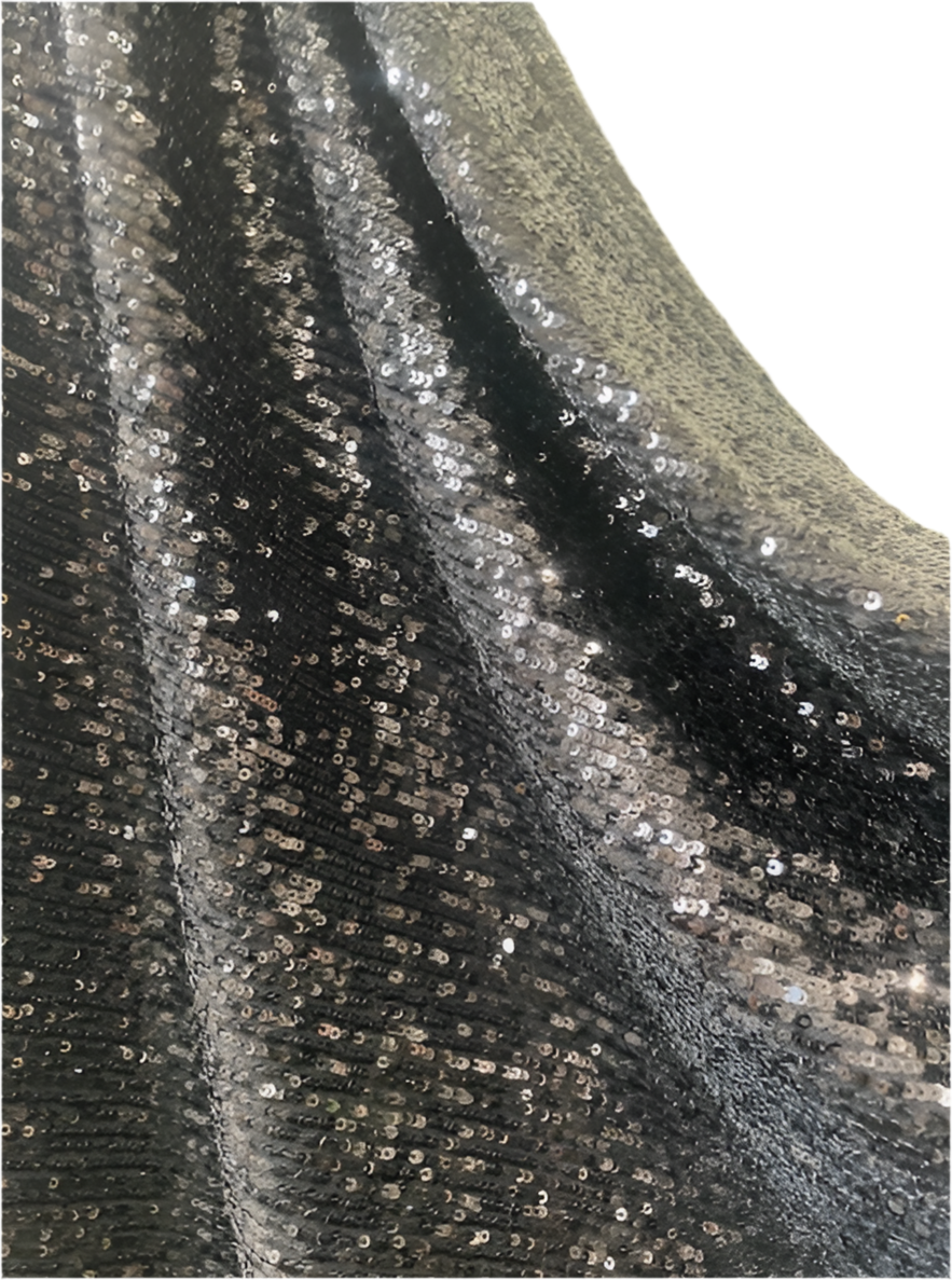 LIZA MINNELLI ALL OVER BLACK SEQUIN ON MESH BASE