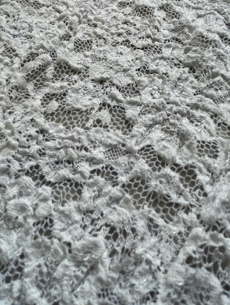 ANTOINETTE WHITE ITALIAN STRETCH LACE (2m Length)