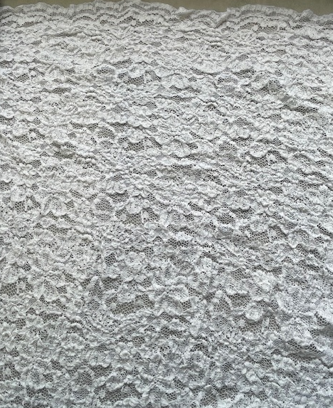 ANTOINETTE WHITE ITALIAN STRETCH LACE (2m Length)