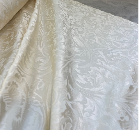 EMBOSSED CREAM BAROQUE SILK