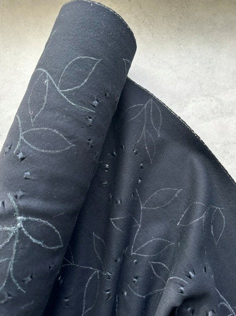 NOCTURNE 100% WOOL WITH LASER CUT FLOWER PATTERN (6.4m Length)