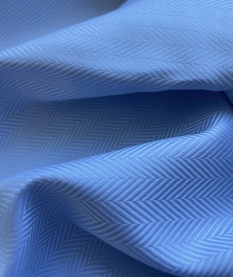 100% COTTON INDUS PALE BLUE HERRINGBONE (2.8m Length)