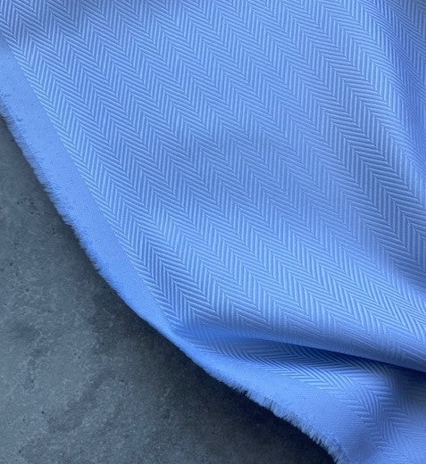 100% COTTON INDUS PALE BLUE HERRINGBONE (2.8m Length)