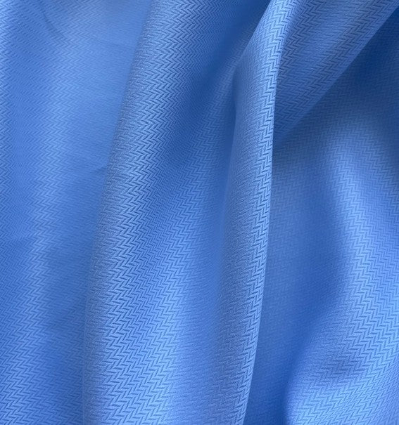 100% COTTON PALE BLUE ZIG-ZAG  (2.8m Length)