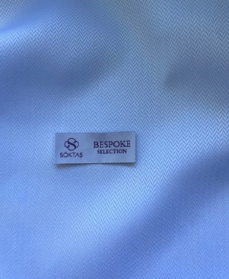 100% COTTON PALE BLUE ZIG-ZAG  (2.8m Length)