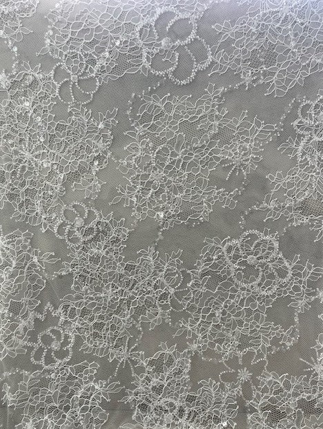 GISELLE CHANTILLY LACE WITH BEADED FLOWERS & SEQUINS