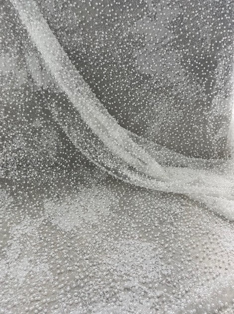 CHRISTOBELLE BEADED PEARLS WITH GLITTER ON A TULLE BASE