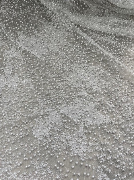 CHRISTOBELLE BEADED PEARLS WITH GLITTER ON A TULLE BASE