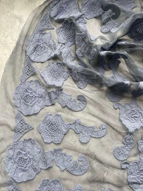 ITALIAN EMBROIDERED COTTON ON A NYLON BASE