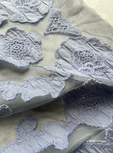 ITALIAN EMBROIDERED COTTON ON A NYLON BASE