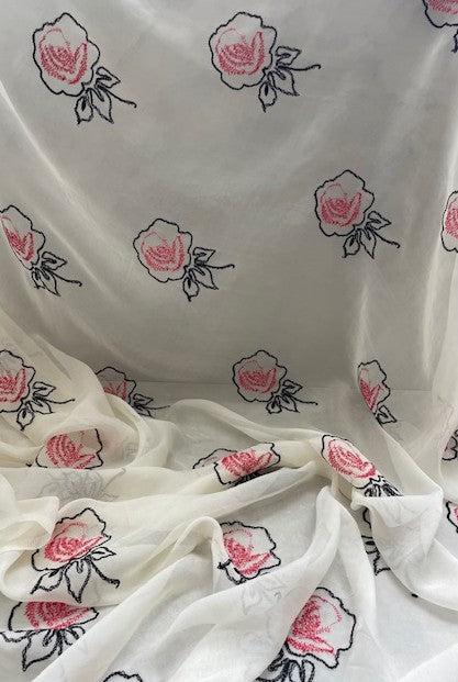 ZOE 100% SILK WITH COTTON EMBROIDERY