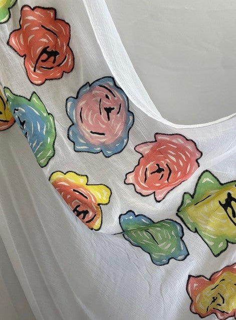 TALLULAH FLORAL BORDER ON A COTTON GAUZE