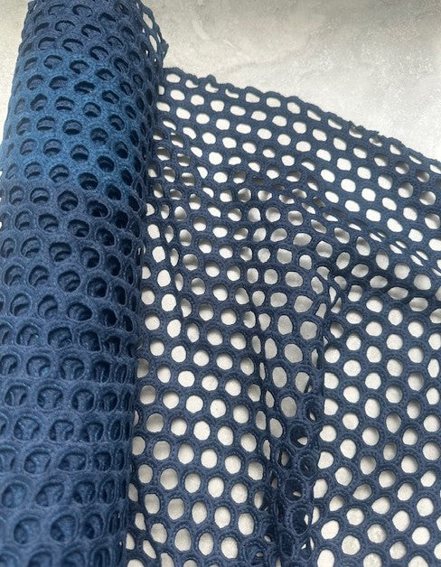 NAVY OPEN WEAVE LACE (2.4m Length)