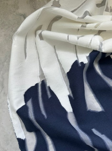 COTTON TWILL WITH NYLON APPLIQUE CUTOUT (4.4m Length)