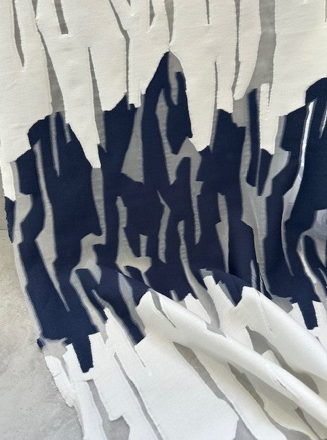 COTTON TWILL WITH NYLON APPLIQUE CUTOUT (4.4m Length)