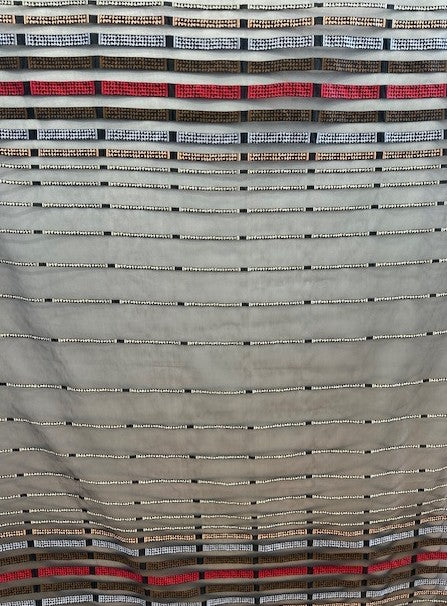 100% SILK STRIPED HORIZONTAL ORGANZA (3.8m Length)