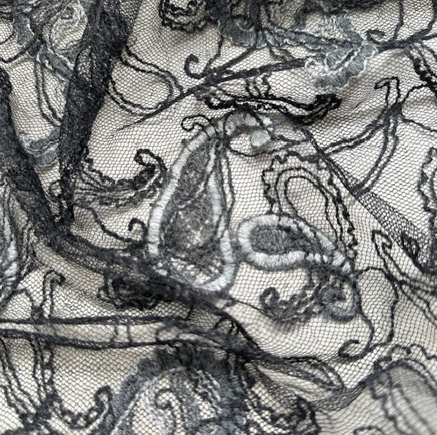 ITALIAN EMBROIDERED WOOL ON A NYLON BASE (1.7m Length)