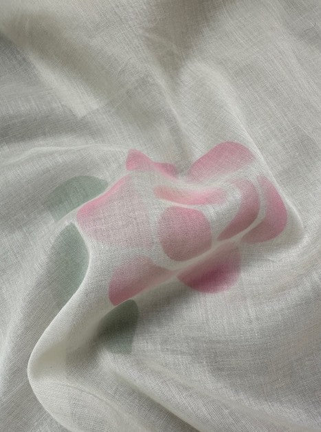 FREYA  COTTON VOILE WITH TRANSPARENT SEQUIN BORDER OF FLOWERS