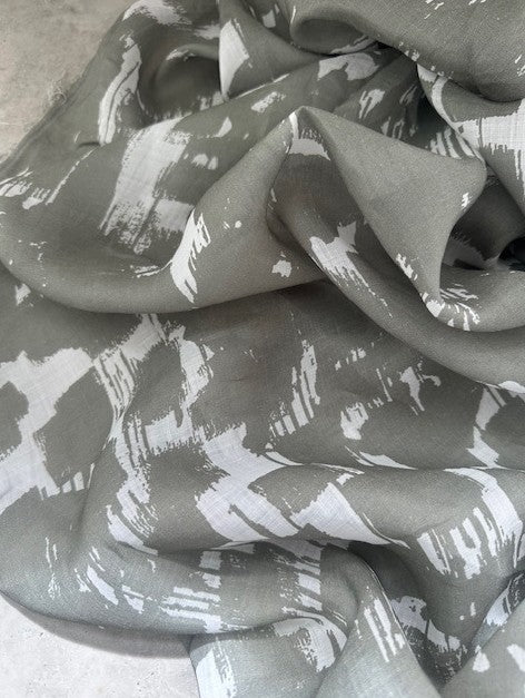 SAGE RAMIE & LINEN PRINT (3.5m Length)