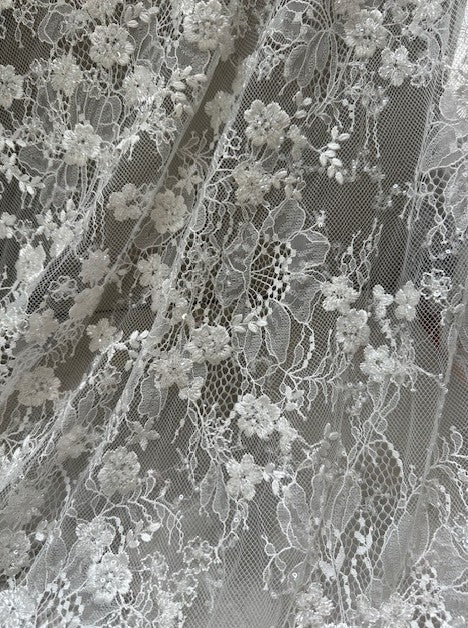 PHOEBE ASCENDING EMBROIDERED LACE WITH DELICATE SEQUENCE & TINY BEADS