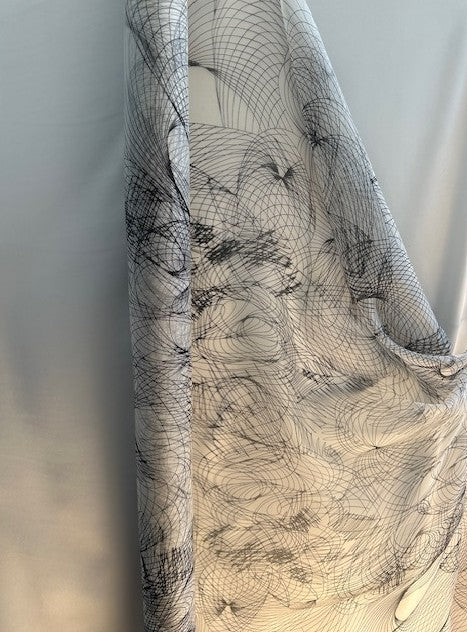 CALLIGRAPHY 100% PRINTED SILK ORGANZA