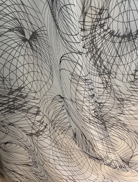 CALLIGRAPHY 100% PRINTED SILK ORGANZA