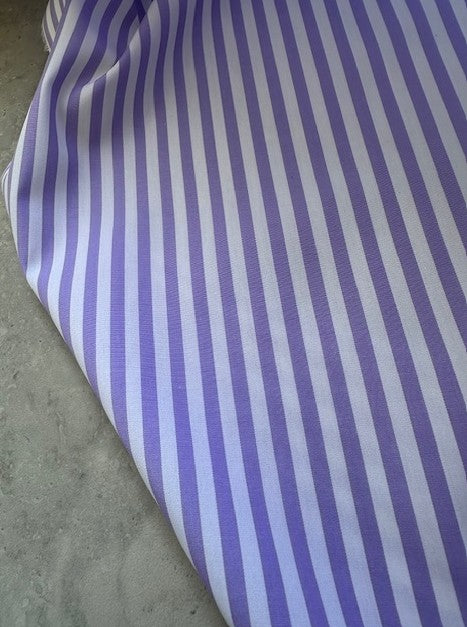 MADISON 100% COTTON PURPLE & WHITE STRIPE