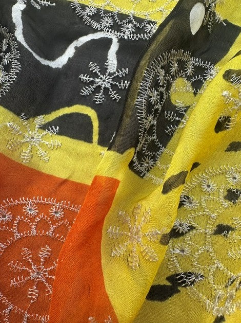 TIGERLILY ITALIAN SILK / COTTON / VISCOSE PRINT WITH EMBROIDERY (5.8m Length)