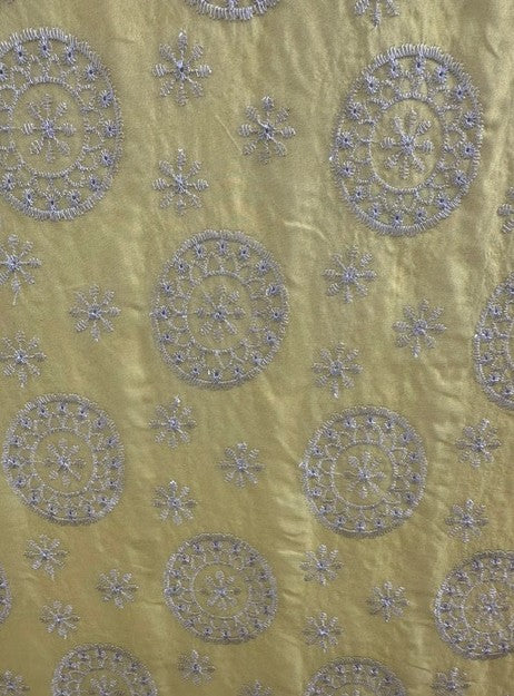 TIGERLILY ITALIAN SILK / COTTON / VISCOSE PRINT WITH EMBROIDERY (5.8m Length)