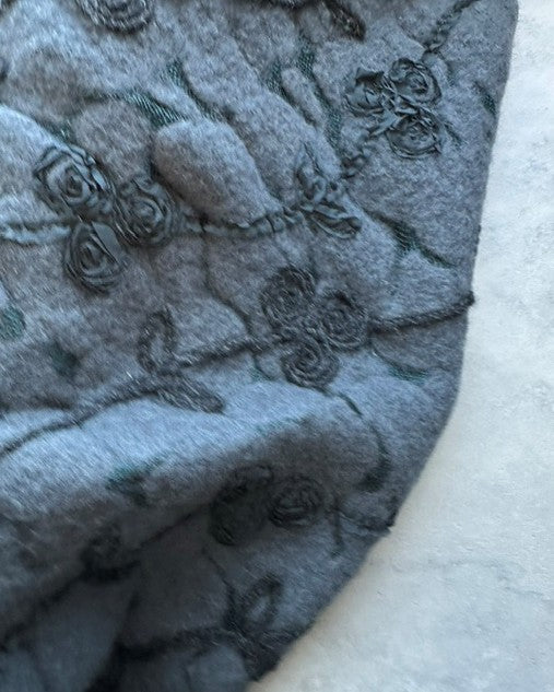 IRIS BOILED WOOL & TULLE BASE WITH EMBROIDERY (2.7m Length)