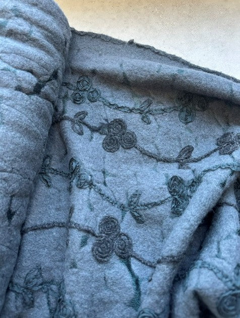 IRIS BOILED WOOL & TULLE BASE WITH EMBROIDERY (2.7m Length)