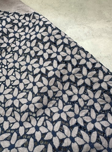 ELIA FRENCH EMBRIODERED LINEN (3.7m Length)