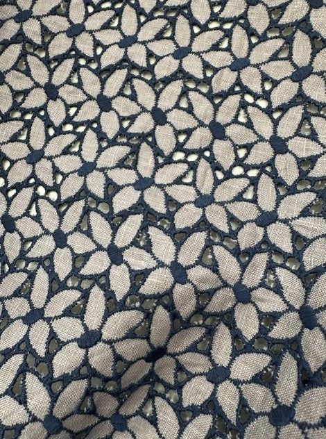ELIA FRENCH EMBRIODERED LINEN (3.7m Length)