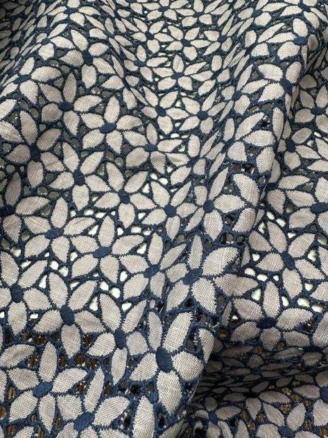 ELIA FRENCH EMBRIODERED LINEN (3.7m Length)