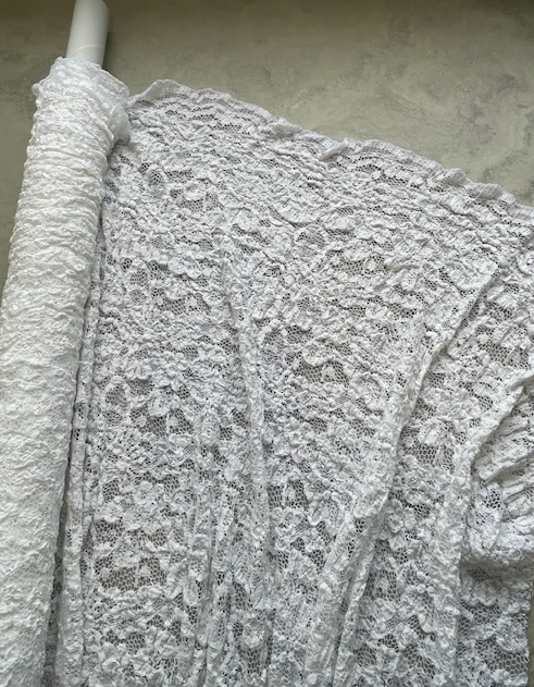 ANTOINETTE WHITE ITALIAN STRETCH LACE (2m Length)