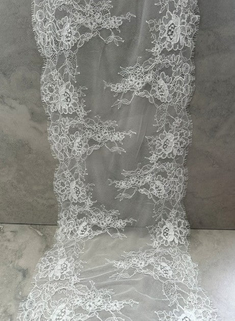 ANTOINETTE DOUBLE SCALLOPED CORDED BORDER LACE