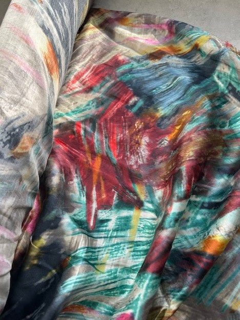 BIRDS OF PARADISE VISCOSE / SILK PRINT
