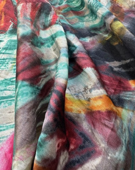 BIRDS OF PARADISE VISCOSE / SILK PRINT
