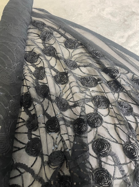 CHER SEQUIN ON NYLON TULLE BASE (3m Length)