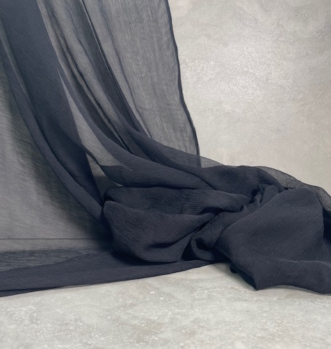 BLACK CRUSHED 100% SILK GGT