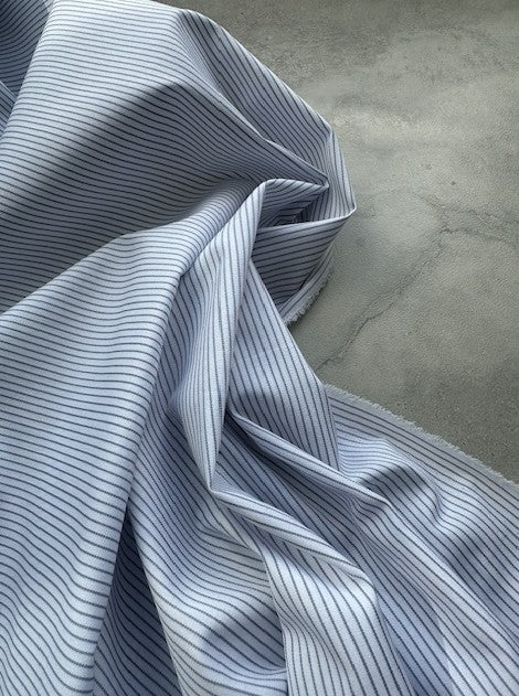 DEVON 100% COTTON GREY & WHITE STRIPE