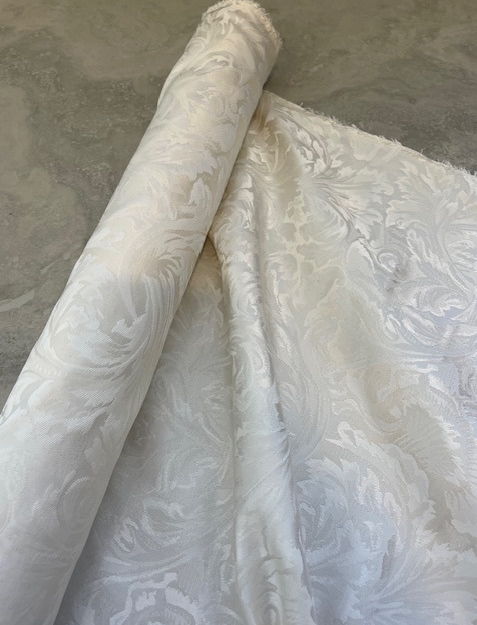 100% CREAM SILK DAMASK BROCADE (3.8m)