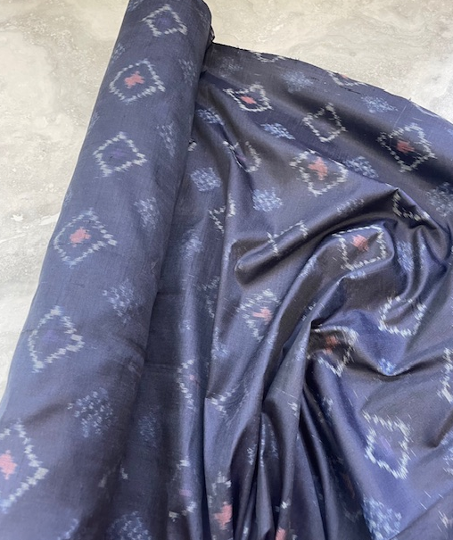 IKAT YARN DYED INDIGO SILK