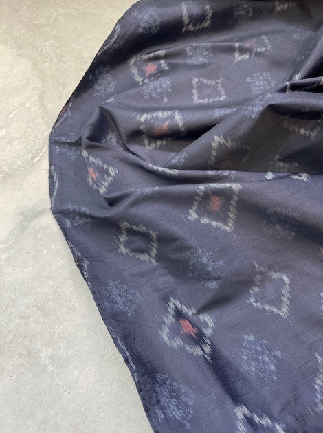 IKAT YARN DYED INDIGO SILK