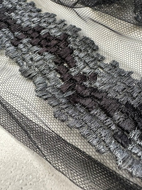ESTRELLA FRENCH EMBROIDERY ON A BLACK NYLON BASE